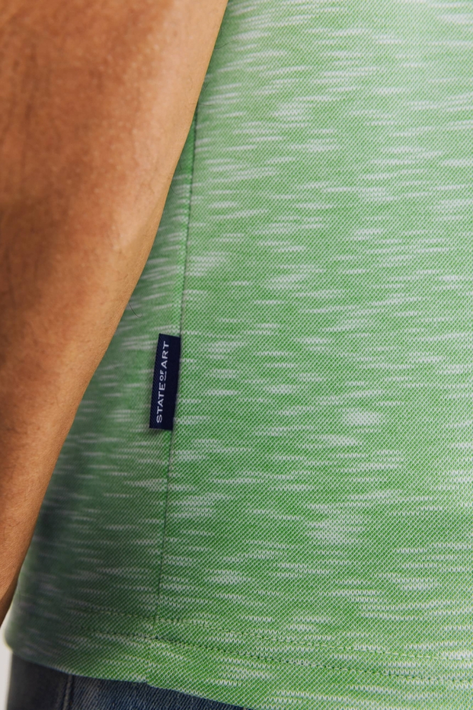 GEMELEERDE POLO MET STREEPDETAILS 46115404 3400